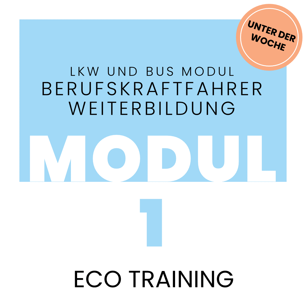 Grafik zur Berufskraftfahrer-Weiterbildung Modul 1: Eco Training, Schulung unter der Woche.